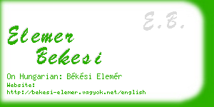 elemer bekesi business card